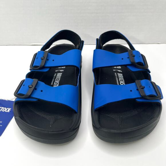 Birkenstock Mogami Blue Black Kids Birko-Flor Buckle Slingback Sandals 12 NWT - Picture 3 of 12